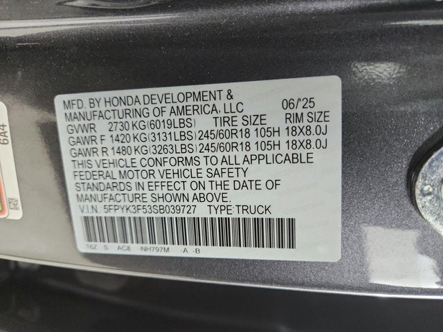 2025 Honda Ridgeline RTL