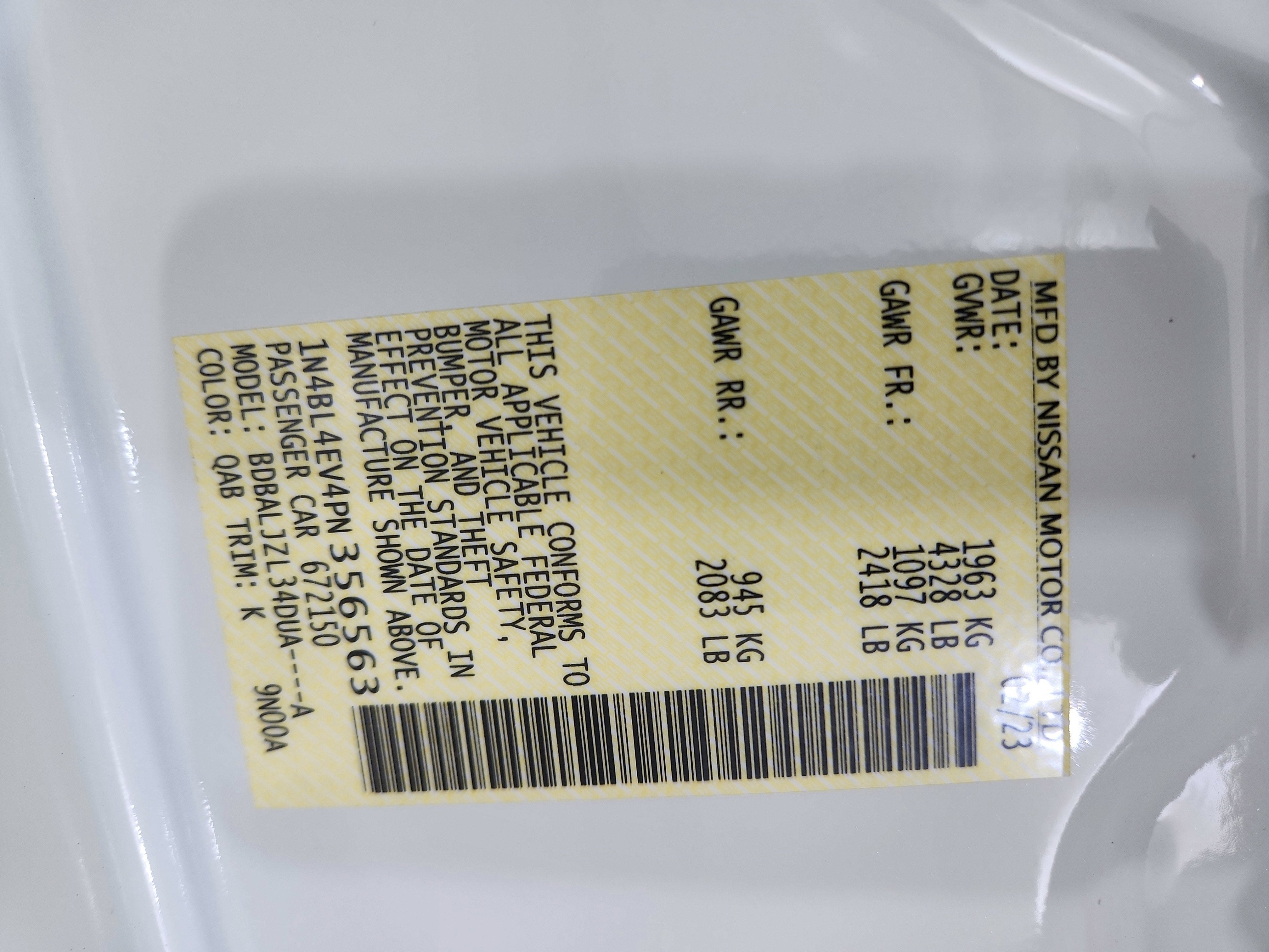 2023 Nissan Altima 2.5 SL