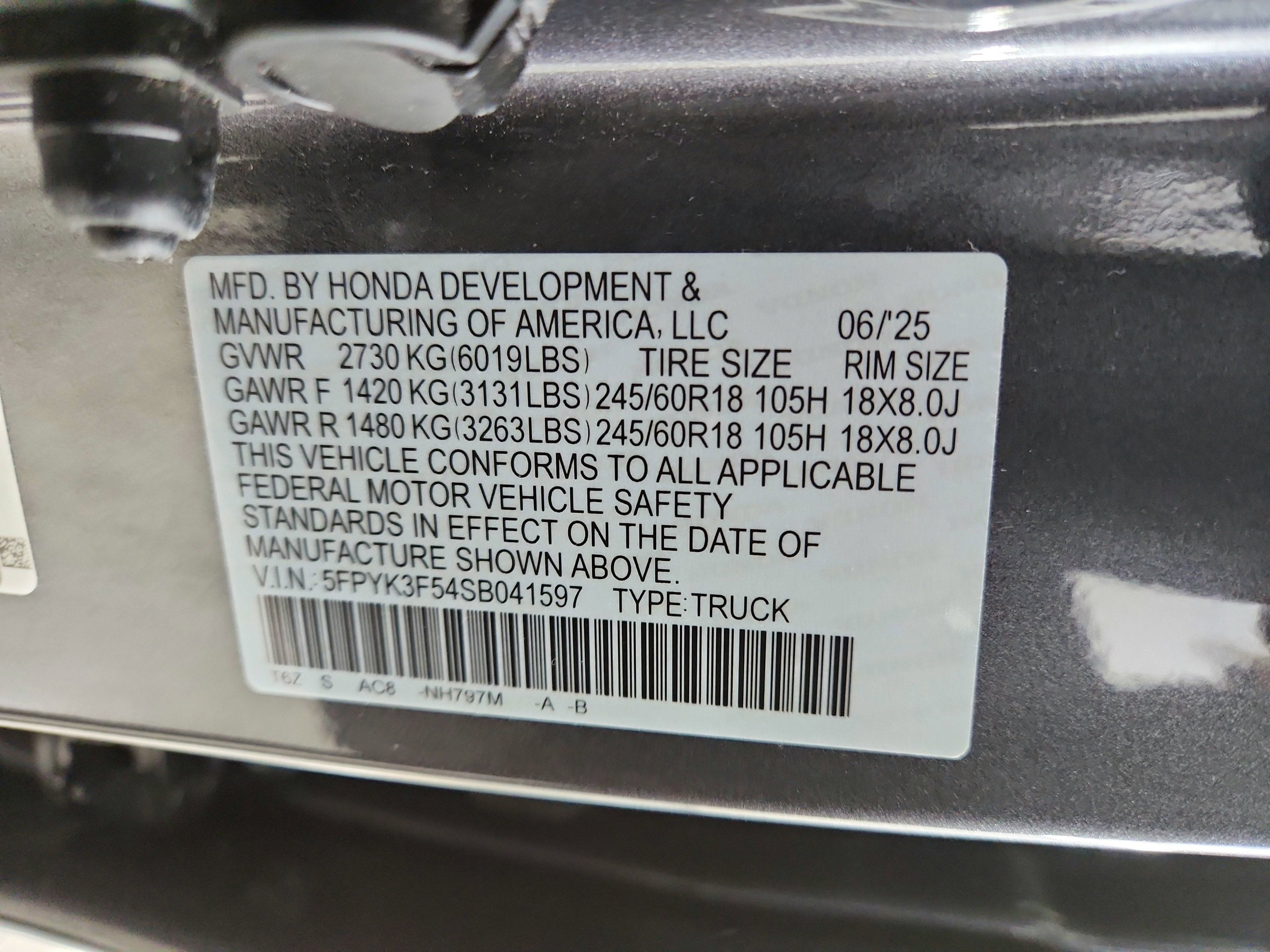 2025 Honda Ridgeline RTL