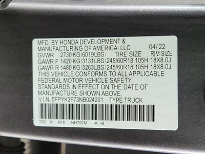 2022 Honda Ridgeline RTL-E