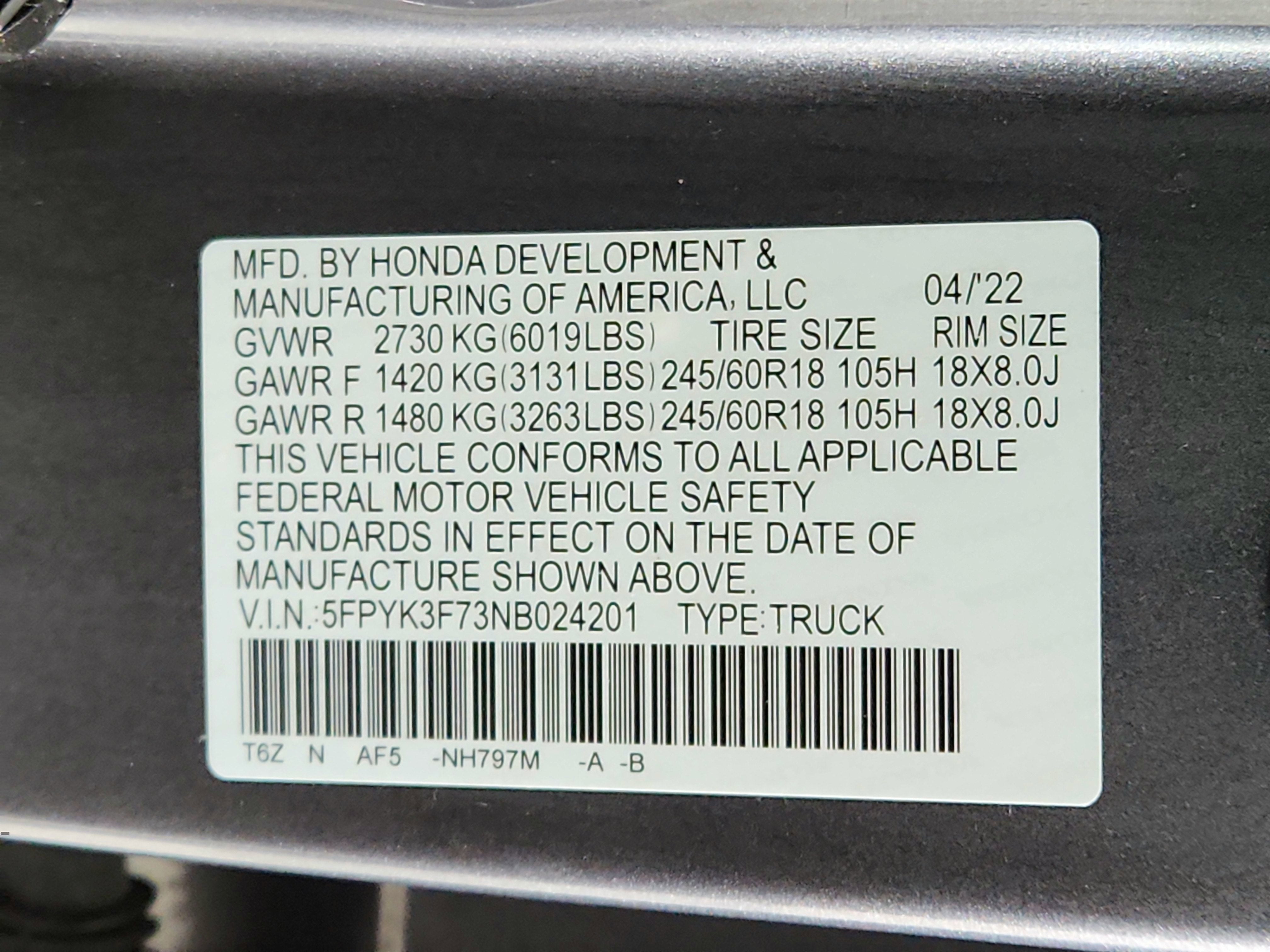 2022 Honda Ridgeline RTL-E