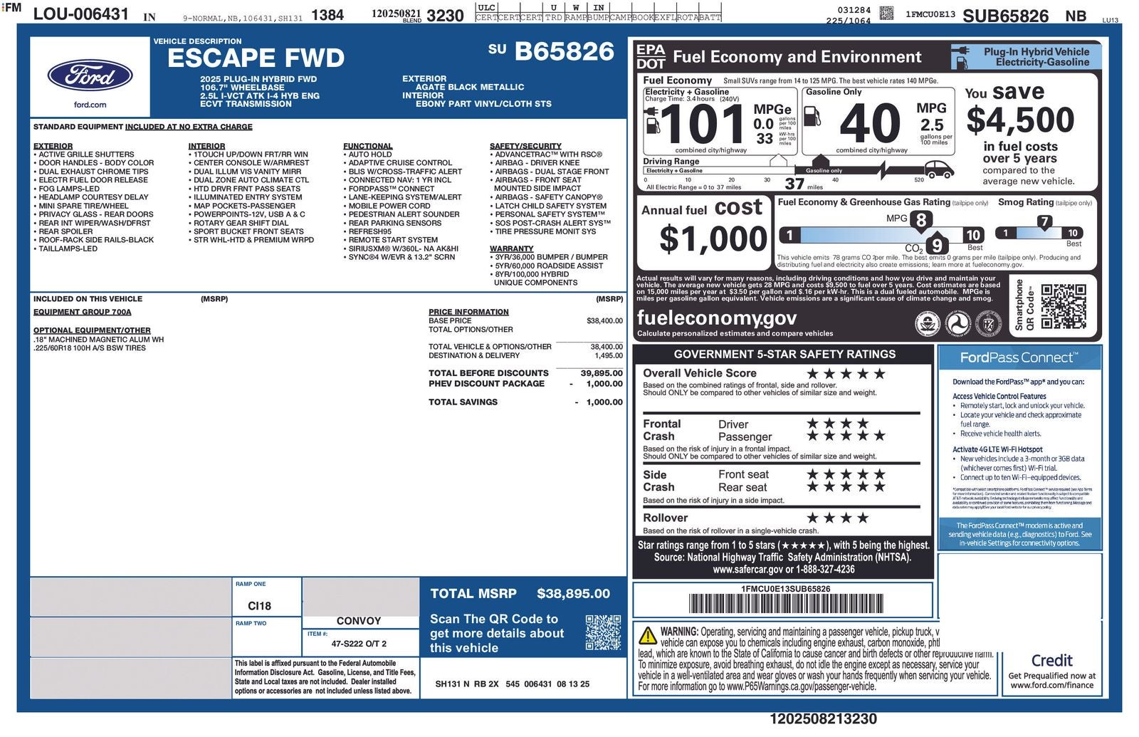 2025 Ford Escape Plug-In Hybrid Base