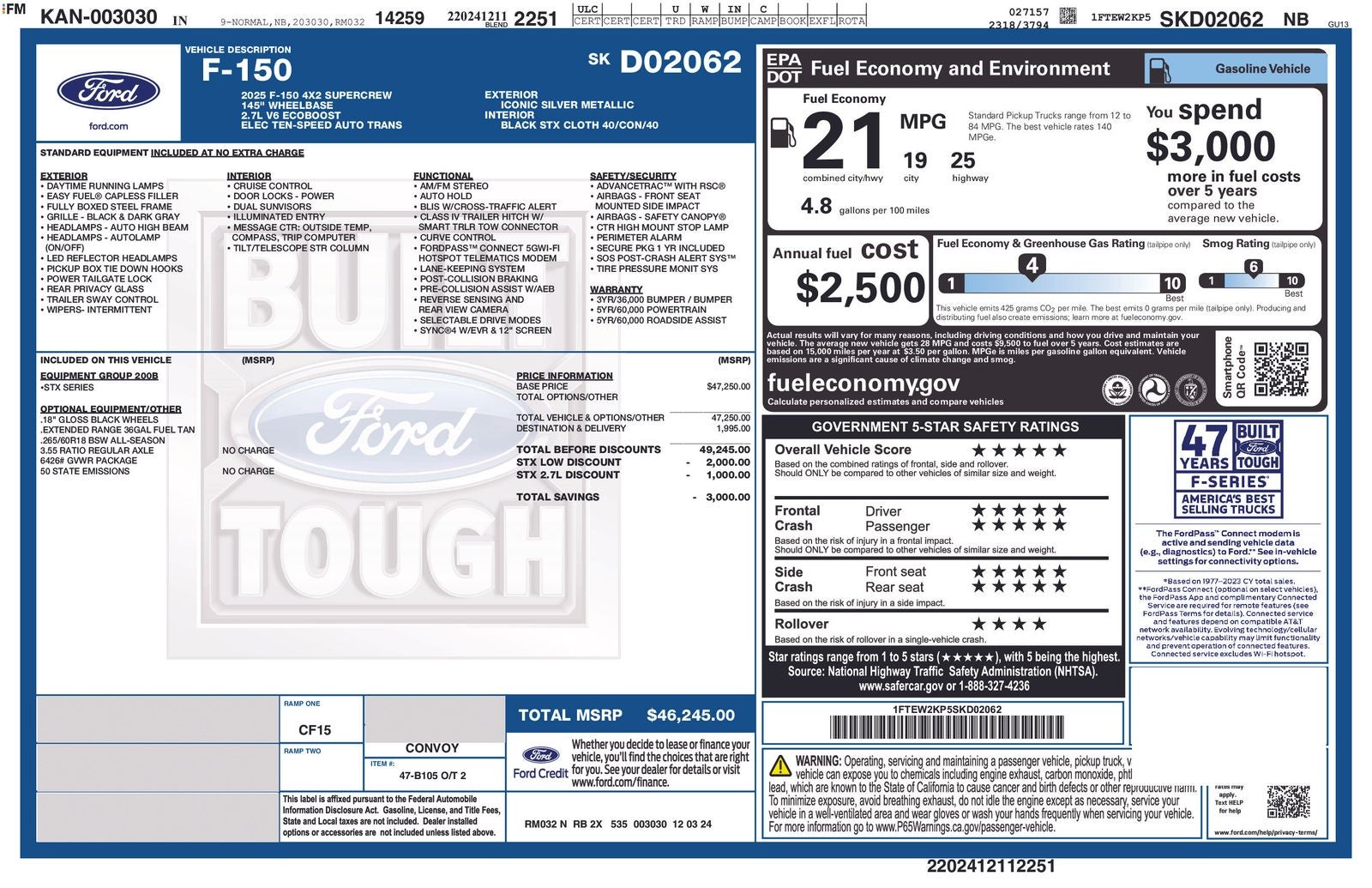 2025 Ford F-150 STX 2WD SuperCrew 5.5' Box