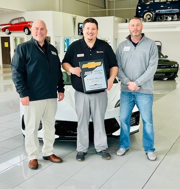 Aaron Miller winning Salesman of the Year