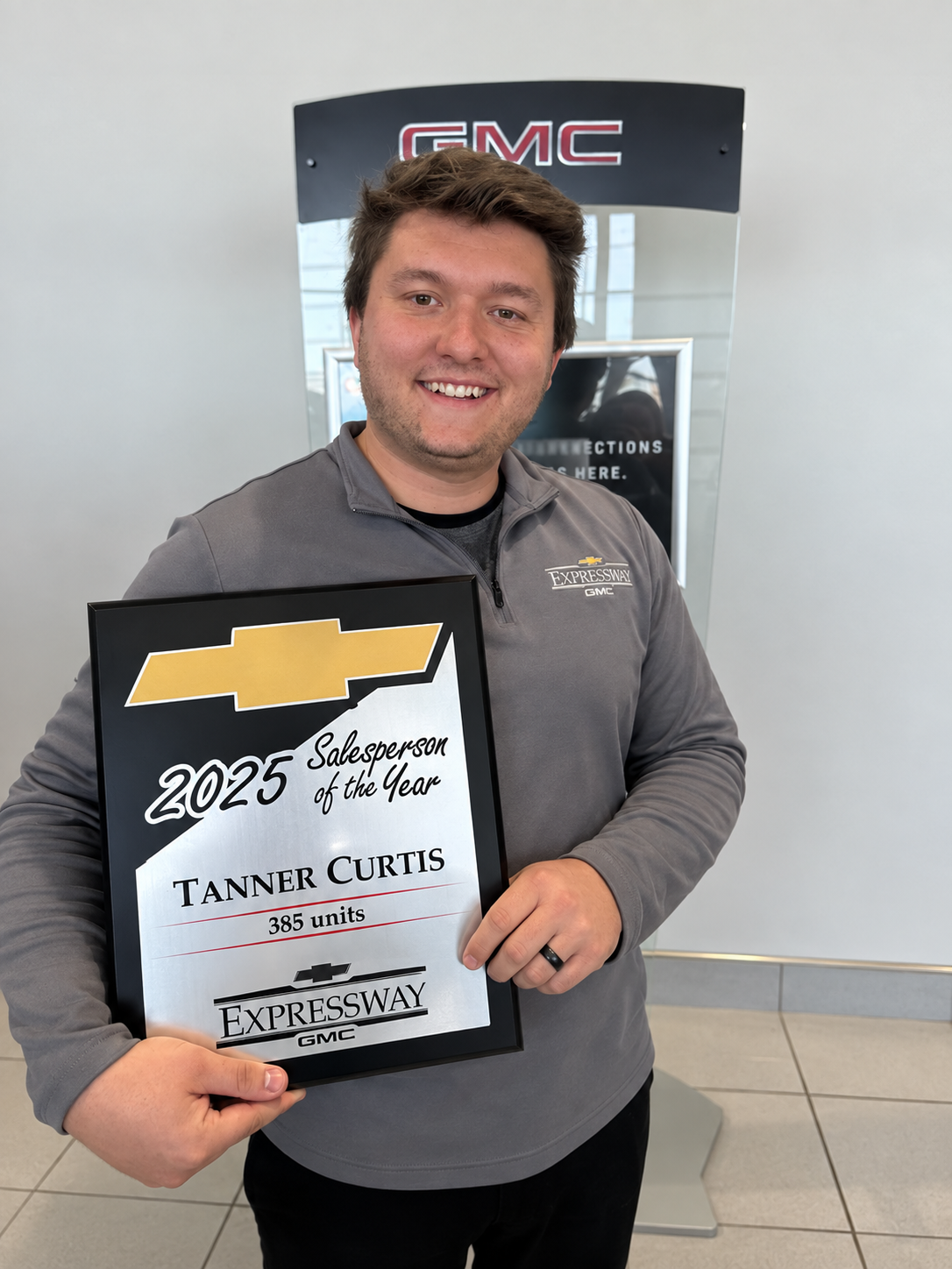 Aaron Miller winning Salesman of the Year